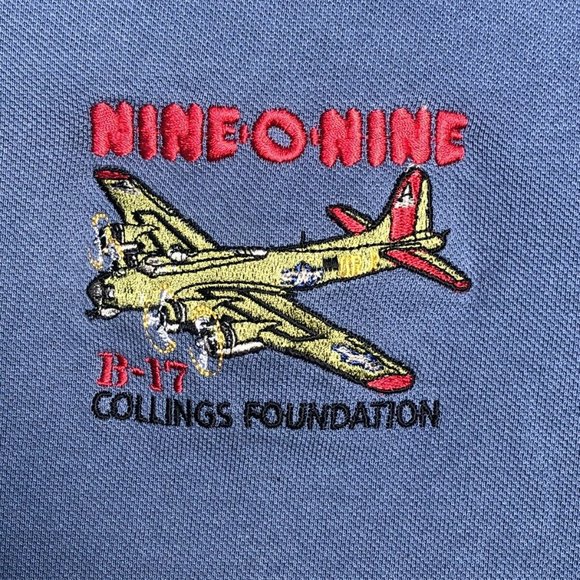 Military B-17 Nine-0-Nine Polo Shirt Collings M - Picture 2 of 7